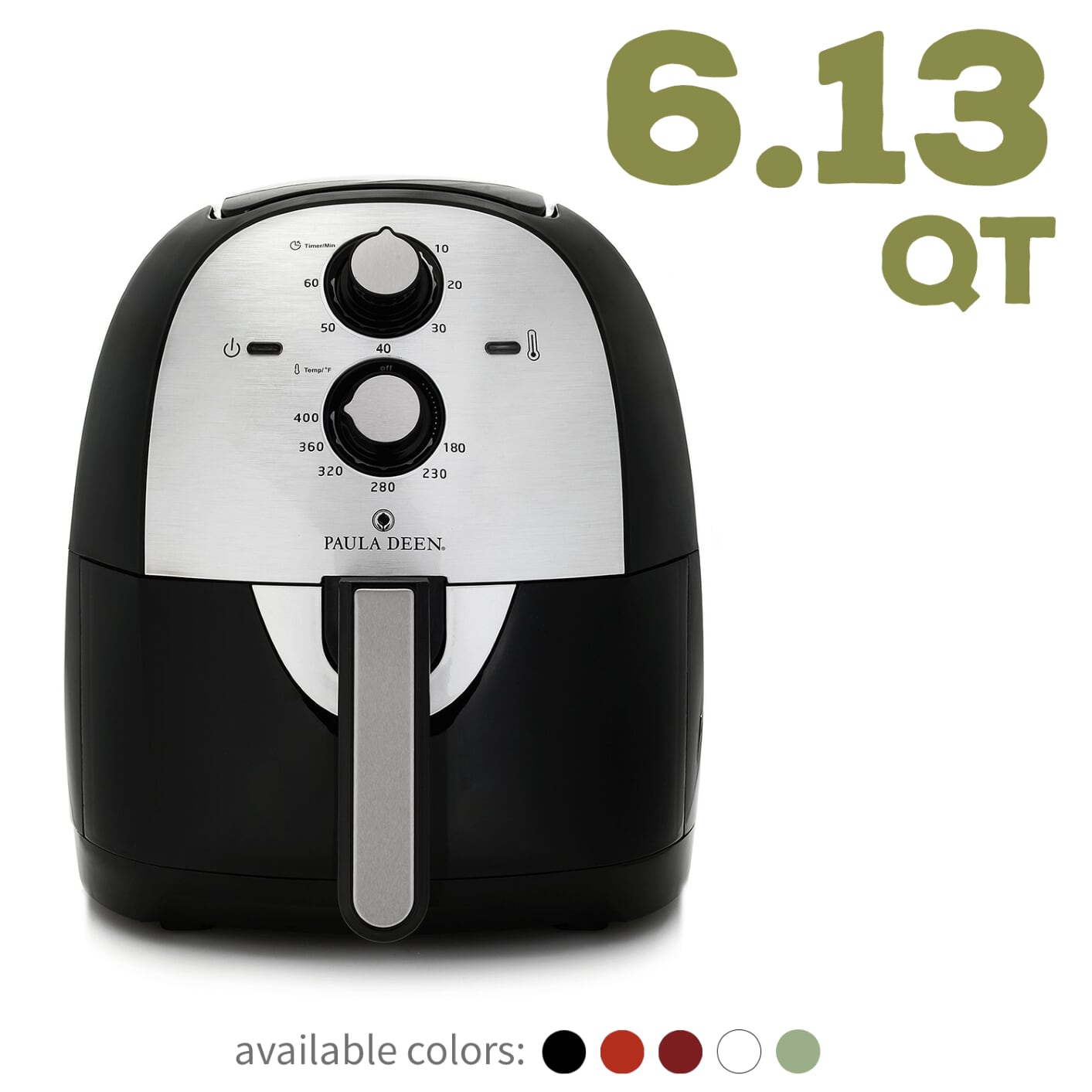 Paula Deen 6.13 QT (1700 Watt) XL Air Fryer, Rapid Air Circulation